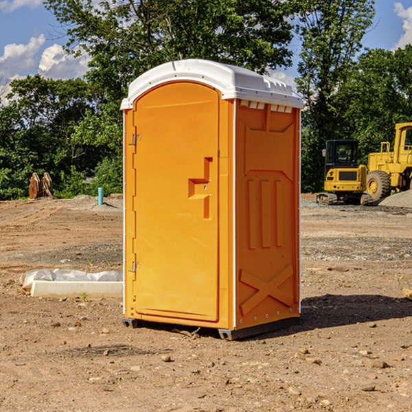 how often are the portable restrooms cleaned and serviced during a rental period in Appanoose County